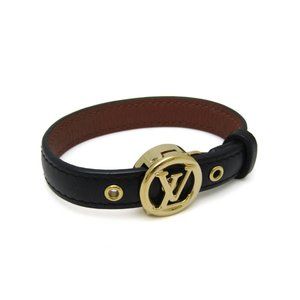 Louis Vuitton LV All Around Bracelet M6736 Leather,Metal Bangle Gold,Noir